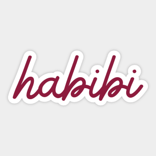 habibi - maroon red Sticker
